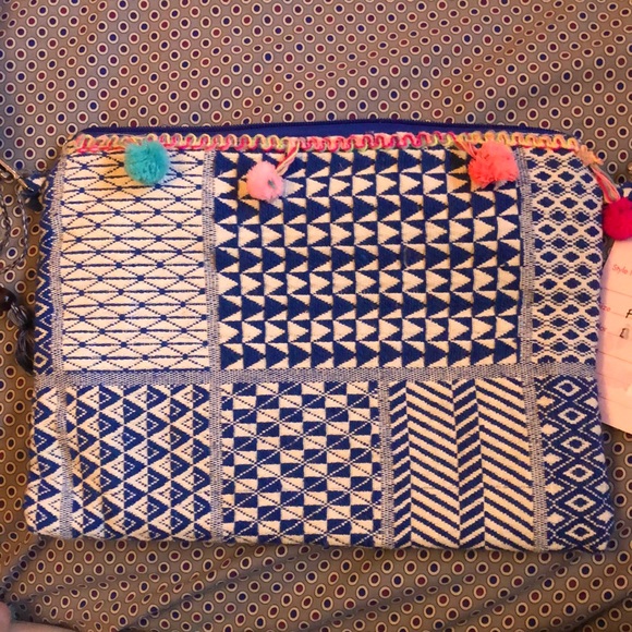 Blue and White side purse
